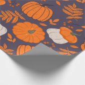 Halloween pompoenpatroon cadeaupapier (Hoek)