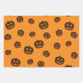 Halloween pompoenpatroon inpakpapier vel (Voorkant 3)