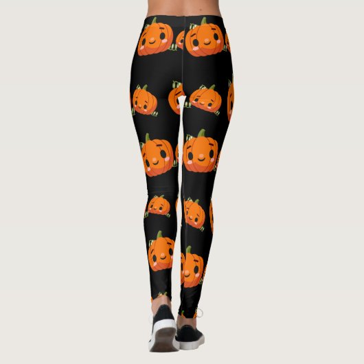 Halloween-pompoenpatroon Leggings (Achterkant)
