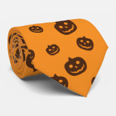 Halloween pompoenpatroon stropdas (Opgerold)