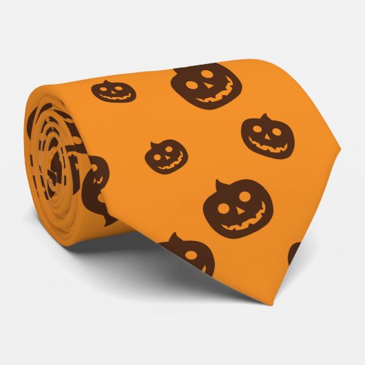 Halloween pompoenpatroon stropdas (Opgerold)