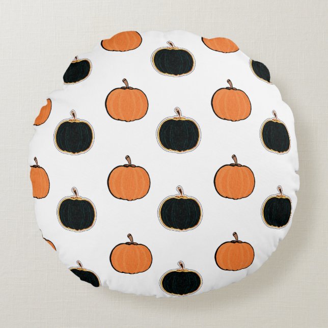 Halloween-/pompoenpompoen Rond Kussen (Voorkant)