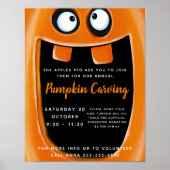 halloween pompoensnijden kostuum feest disco poster (Voorkant)