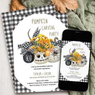 Halloween Pompoensnijfeest Boerderij Pompoenen Kaart