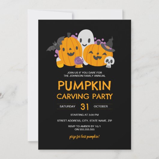 Halloween Pompoensnijfeest  Kaart (Voorkant)