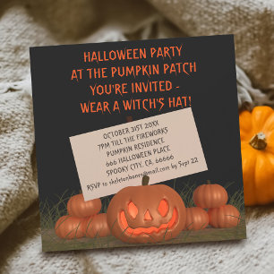 Halloween Pompoensnijfeest Magnetische Uitnodiging