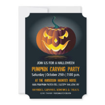 Halloween Pompoensnijfeest Uitnodiging