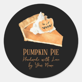 Halloween Pompoentaart Jack O Lantern Zwart Ronde Sticker
