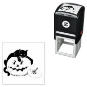 ~ HALLOWEEN ~  pompoenttekening van de kat ~ ~ Zelfinktende Stempel (In situ)