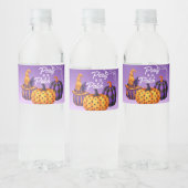 Halloween Pompoenveld Feest Waterfles Label Etiket (Flessen)