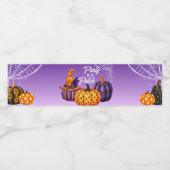 Halloween Pompoenveld Feest Waterfles Label Etiket (Enkel label)