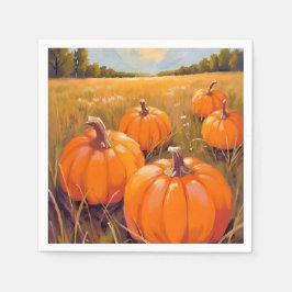 Halloween Pompoenveld Herfst Autumn Servet