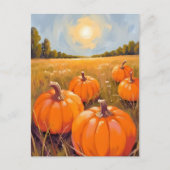 Halloween Pompoenveld Herfst Feestdagenkaart (Voorkant)