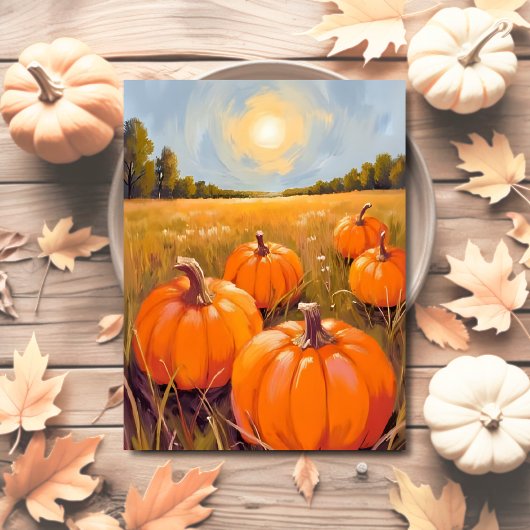 Halloween Pompoenveld Herfst Feestdagenkaart