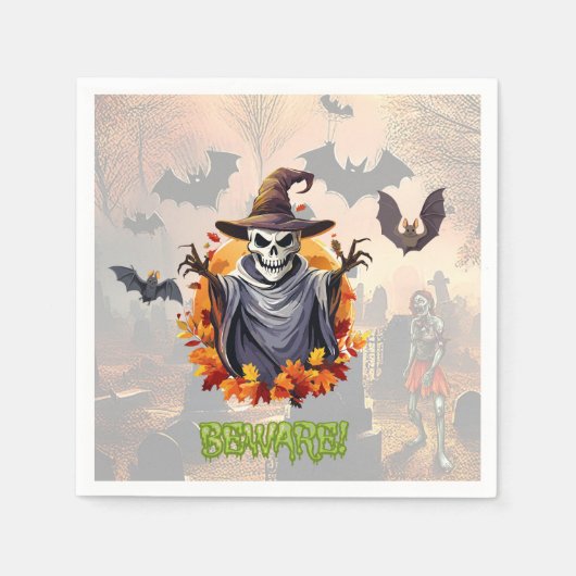 Halloween pompoenveld servet (Voorkant)