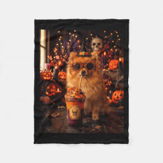 Halloween Pomvibesnian Koffie Grappige Griezels Ho Fleece Deken