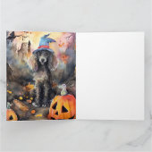 Halloween Poodle Met Pompoenen Eng Kaart (Binnen)