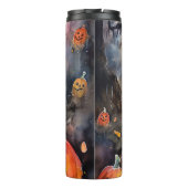 Halloween Poodle Met Pompoenen Eng Thermosbeker (Achterkant)