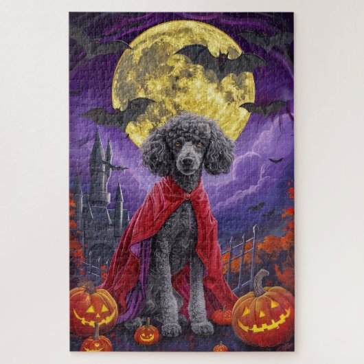 Halloween Poodle Vampier Pompoenen Eng Legpuzzel (Verticaal)