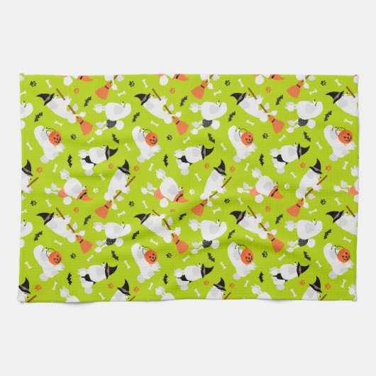 Halloween Poodles Theedoek (Horizontaal)