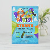 Halloween Pool Party Uitnodiging (Staand voorkant)