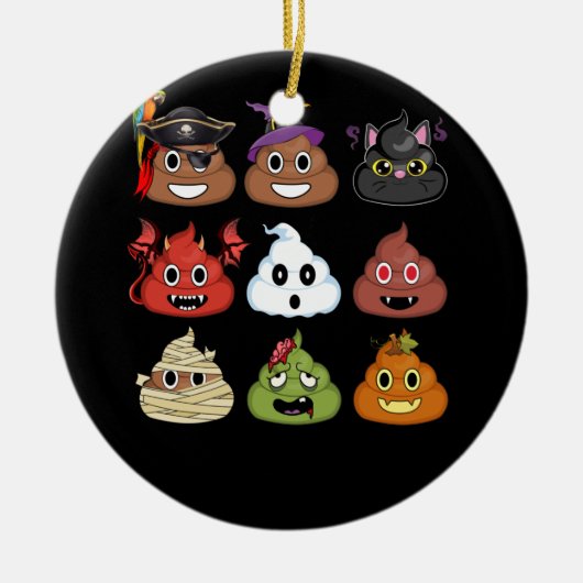 Halloween Poop Emojis Face Pumpkin Pirate Mummy Keramisch Ornament (Voorkant)