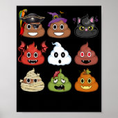 Halloween Poop Emojis Face Pumpkin Pirate Mummy Poster (Voorkant)