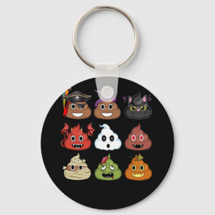 Halloween Poop Emojis Face Pumpkin Pirate Mummy Sleutelhanger