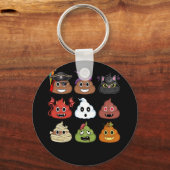 Halloween Poop Emojis Face Pumpkin Pirate Mummy Sleutelhanger (Voorkant)