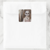 Halloween pop vierkante sticker (Tas)