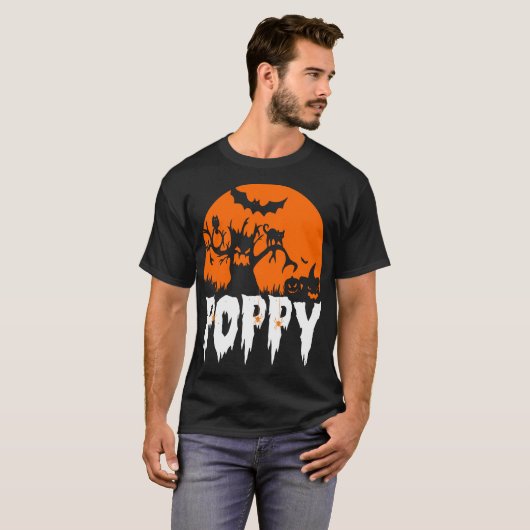 Halloween Poppy Scary 31 oktober cadeau T-shirt (Voorkant volledig)