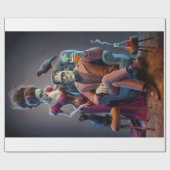 Halloween Portret, een monster en zijn bruid Cadeaupapier (Vlak)