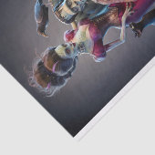 Halloween Portret, een monster en zijn bruid Tissuepapier (Detail)