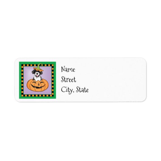 Halloween Portugese waterhond Etiket (Voorkant)