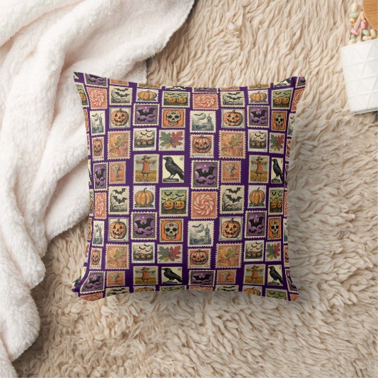 Halloween Postage-Stamp Pattern Kussensloop Kussen (Deken)