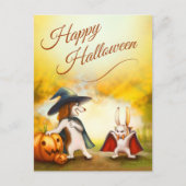 Halloween Postcard with cute animals Briefkaart (Voorkant)