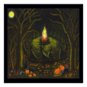 Halloween poster 20 x 20 heksen dansend (Voorkant)