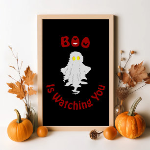 Halloween Poster Boo Houdt Je in de Gaten