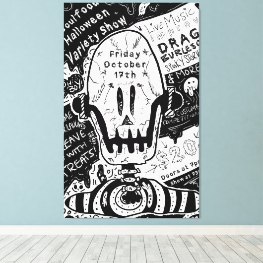 Halloween poster design canvas afdruk (Insitu (Houten vloer))