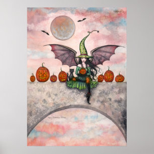 Halloween Poster Heks Kat Jack-O-Lantaarns