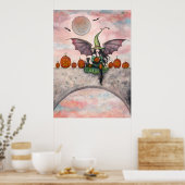Halloween Poster Heks Kat Jack-O-Lantaarns (Keuken)