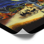 Halloween, poster, heksen, paard, wagen, zwart, ka poster (Hoek)