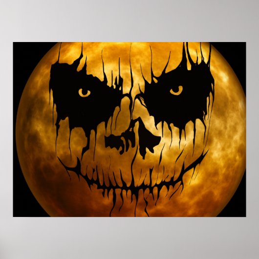 Halloween Poster-Scary Moon Face Poster (Voorkant)