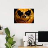 Halloween Poster-Scary Moon Face Poster (Thuiskantoor)
