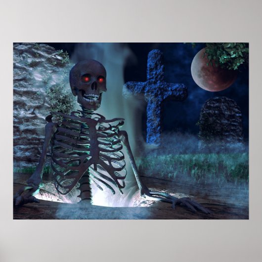 Halloween Poster-Scary Skeleton Poster (Voorkant)