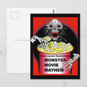 Halloween Poster Skelet Eet Popcorn Briefkaart (Voorkant / Achterkant)