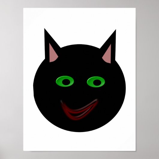 Halloween Poster Zwarte Kat (Voorkant)