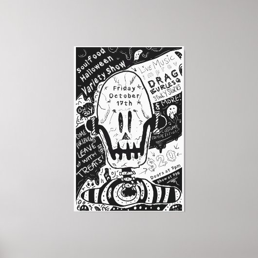 Halloween-posterontwerp Canvas Afdruk (Voorkant)