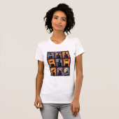 Halloween Postzegel Collage T-shirt (Voorkant volledig)