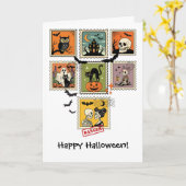 Halloween postzegel Collectie Kaart (Gele Bloem)